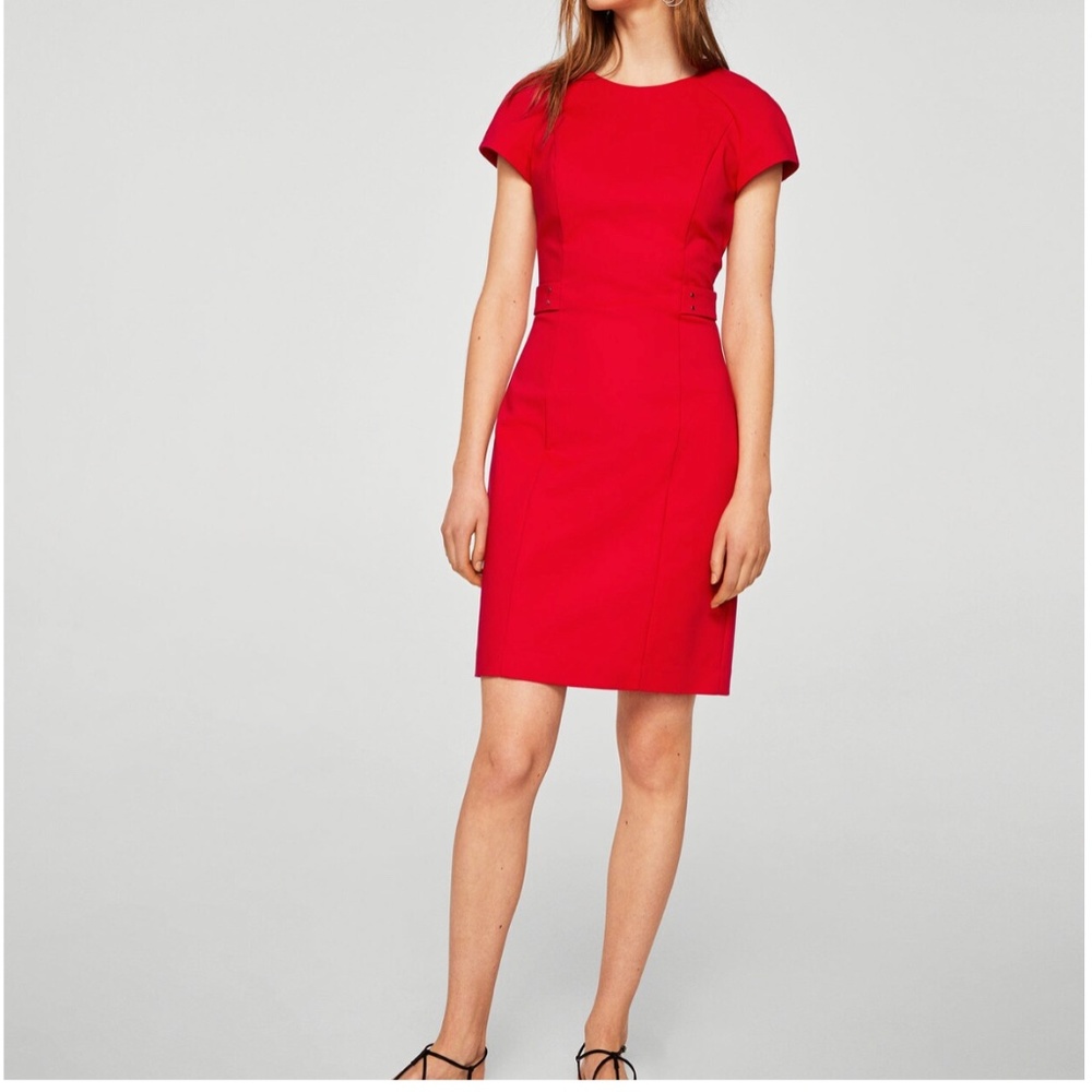 Mango Cotton Red Dress